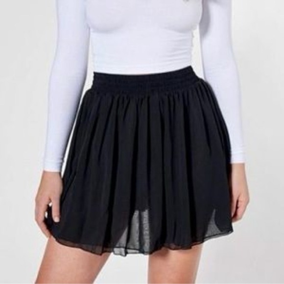 American Apparel Chiffon Circle Skirt Black - Picture 1 of 8